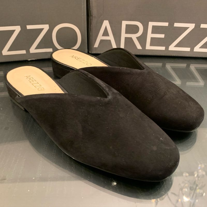 Mule Arezzo 35 Nobuck Preto Original Na Caixa Nunca Usado