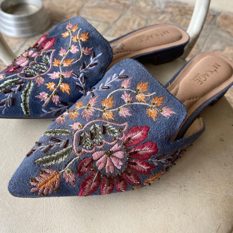 Mule Bordado 34 Rasteira Feminina Usado 83955976 enjoei