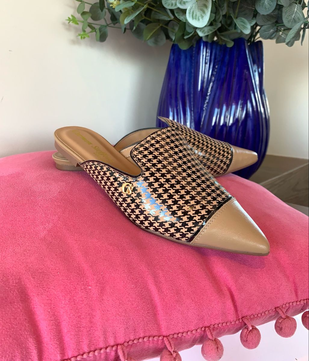 Mules Robert Clergerie Pied-de-poule Noir - Taille FR 39 / US 7.5 - Occasion Bon état
