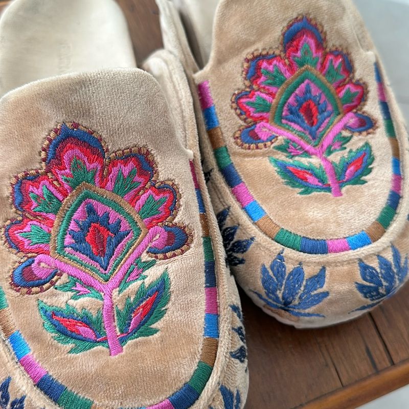 Mule Farm Veludo Bordado Sapato Feminino Farm Usado 103121773 enjoei