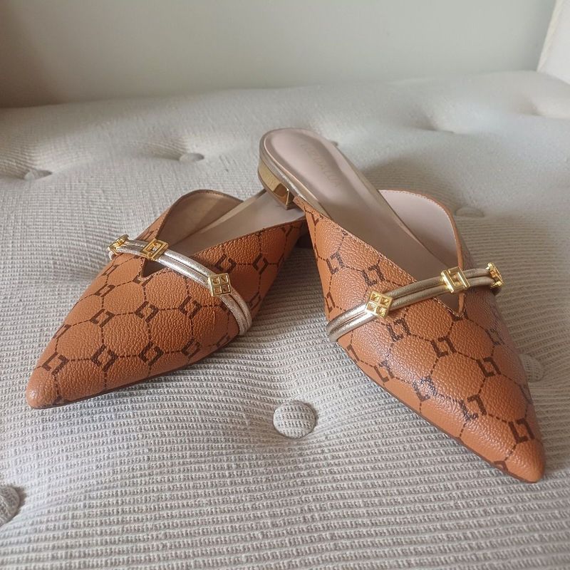 Mule Monograma Luz da Lua Sapato Feminino Luz Da Lua Nunca Usado