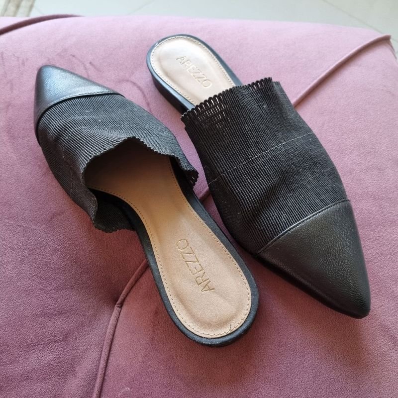 Mule Preto Arezzo Tamanho 37 Sapato Feminino Arezzo Usado