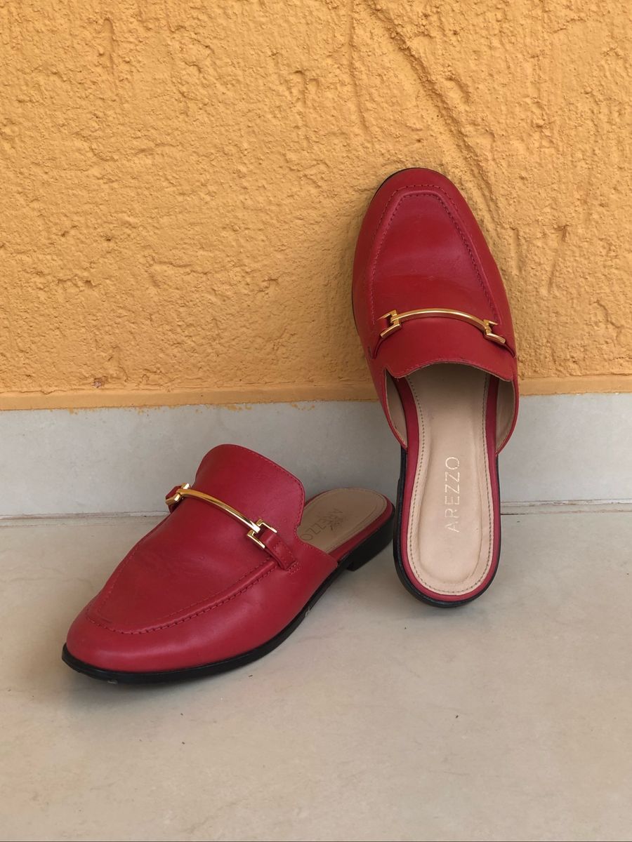 sapato mule vermelho