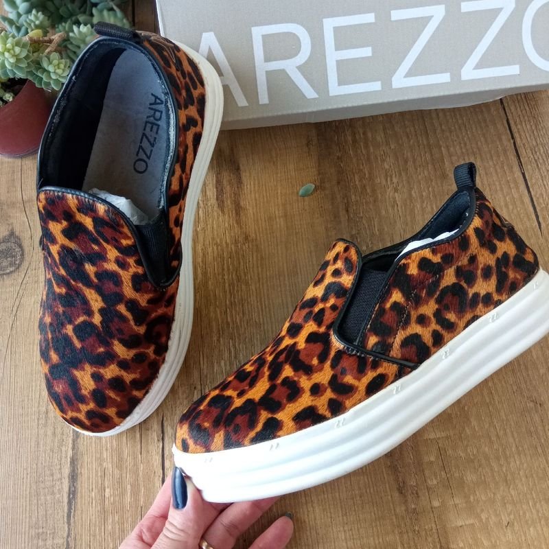 Mulher Tenis Feminino T nis Arezzo Slip On Animal Print Flatform 35 T nis Feminino Arezzo Usado 86600486 enjoei