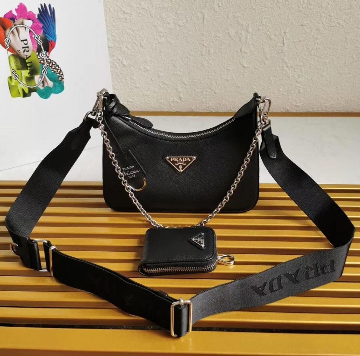 prada mini multi pochette