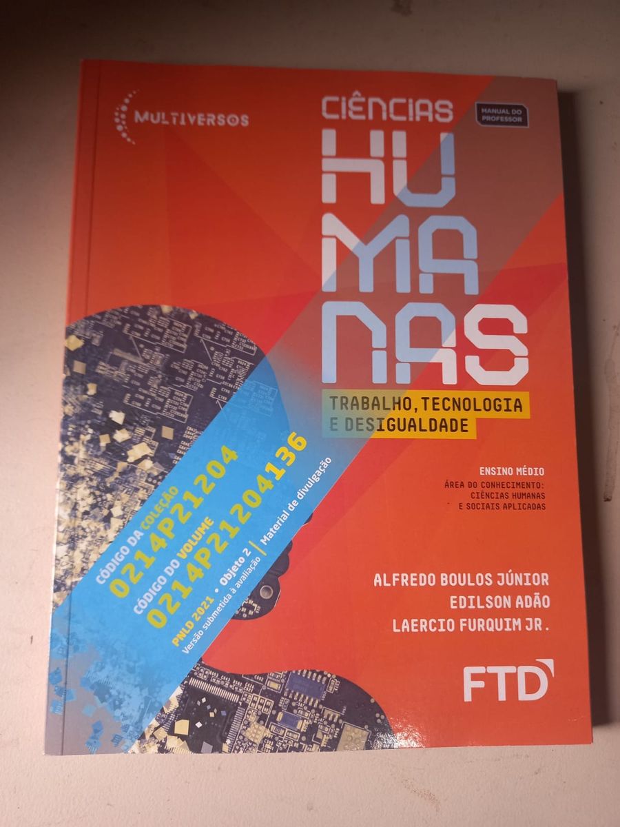 Multiversos Ci Ncias Humanas Trabalho Tecnologia E Desigualdade Livro Editora Ftd Usado