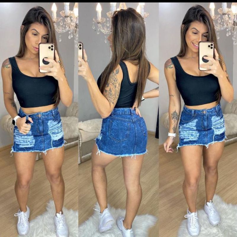 Morena Rosa Mid Rise Jeans Shorts Destroyed Details On The