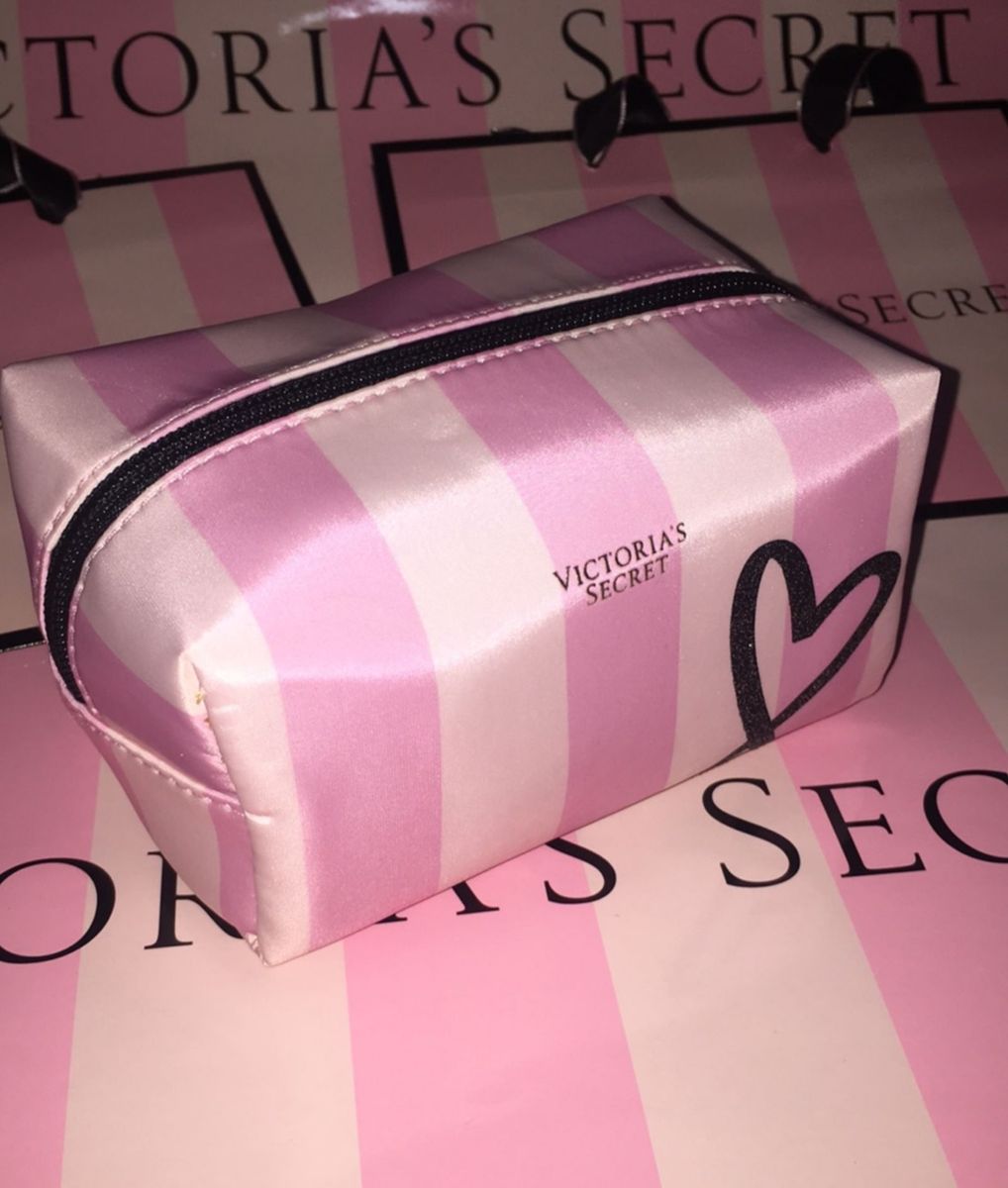 Necessaire Victorias Secret Stripes Rose | Necessaire Feminina ...