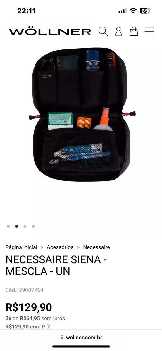 Necessaire Wollner | Produto Masculino Wollner Usado 99631722 | enjoei