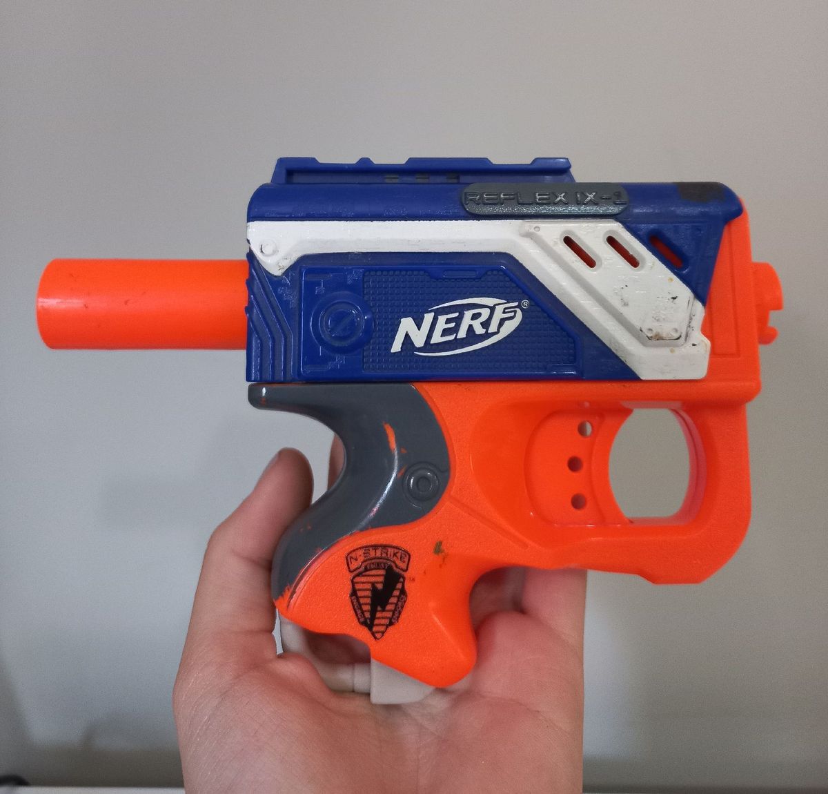 Nerf (arminha de Brinquedo) Reflex Ix1. Azul e Laranja. Nstrike Brinquedo Nerf Usado