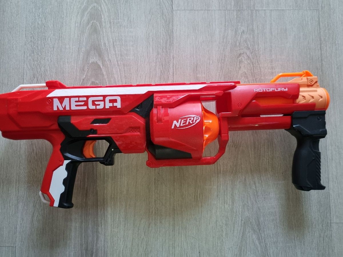 Lança Dardo Nerf Mega Rotofury Nerf Vermelho - Hasbro