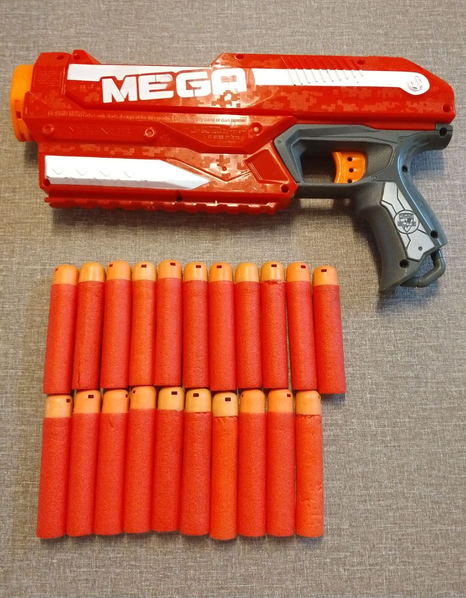 Balas Mega-Nerf Rifle Sniper Vermelho, Dardos De Espuma, Dardo De Recarga,  Bala De Cabeça Grande De Buraco, Brinquedo Da Série N-Strike, 9,5 cm, 30