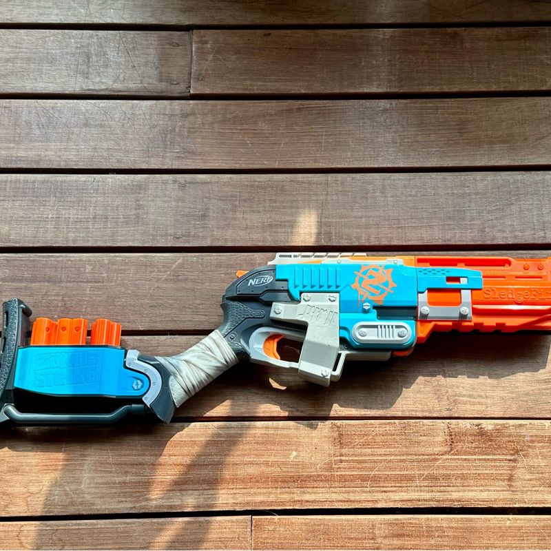 Nerf Sledgefire Zombie Strike | Nerf Usado 109201552 | enjoei