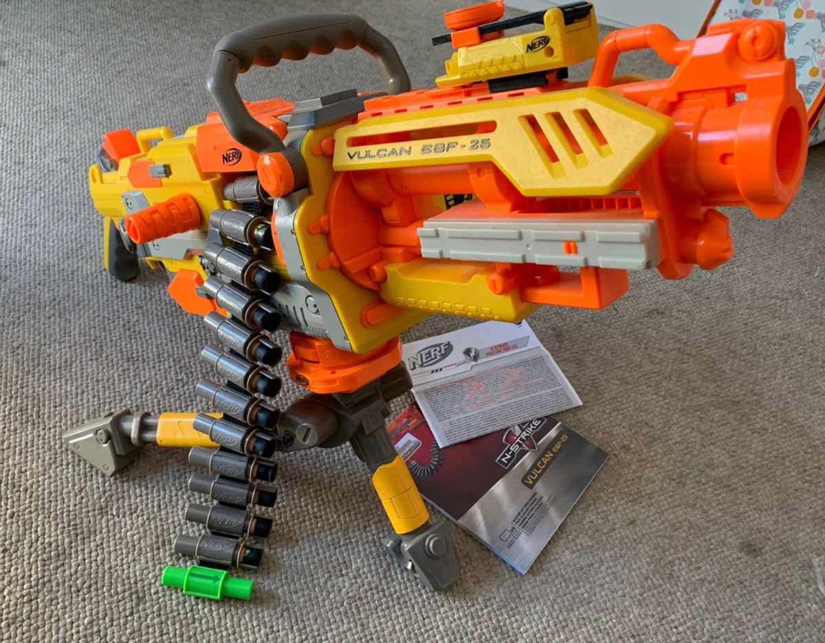 Nerf Vulcan Ebf-25 com Manual + 20 Munições | Brinquedo Nerf Usado