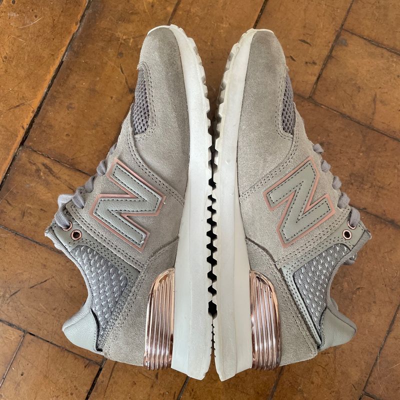 New balance 574 grigio e rosa on sale