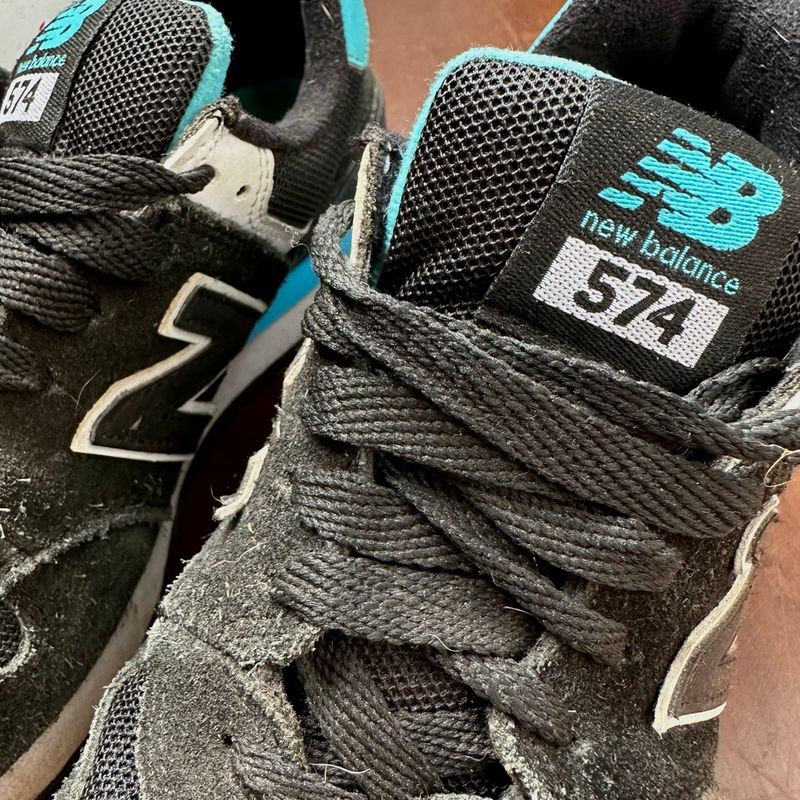 New balance 574 azul e preto sale