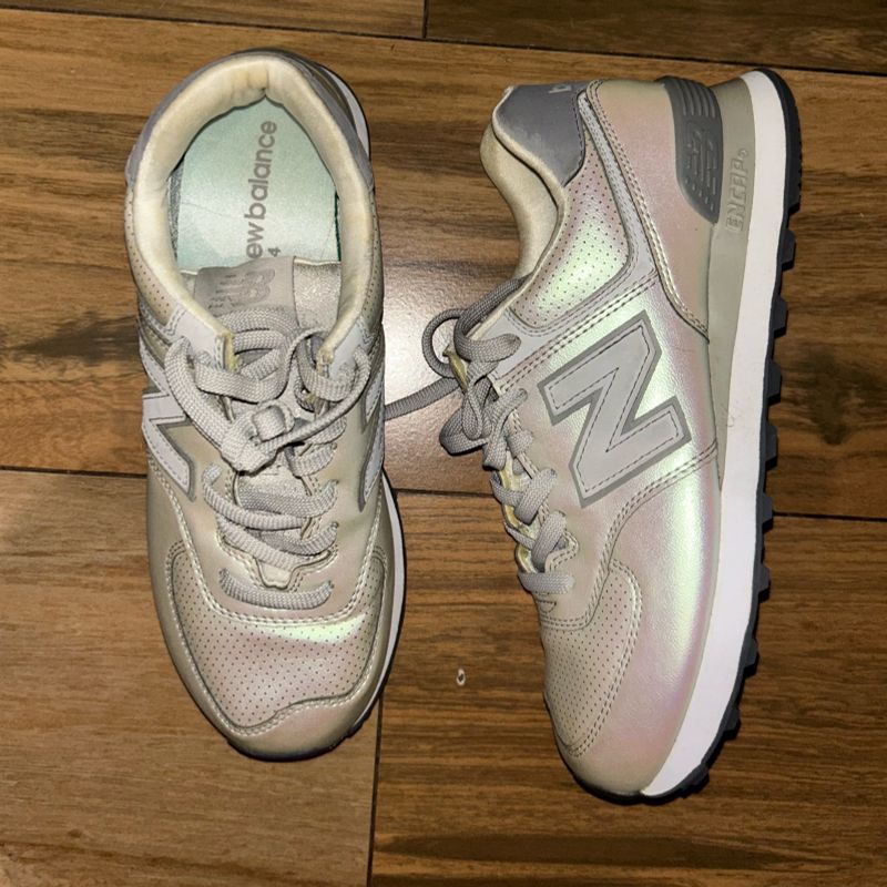 New Balance 574 Sheen Pack Prata New Balance Nunca Usado 111753949 enjoei