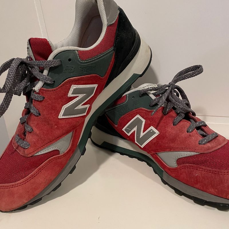 New balance 577 marrom hot sale couro