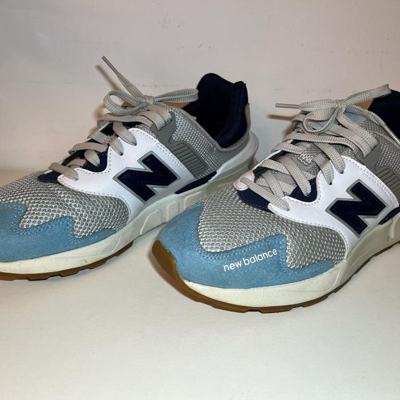 New balance cinza e hot sale azul