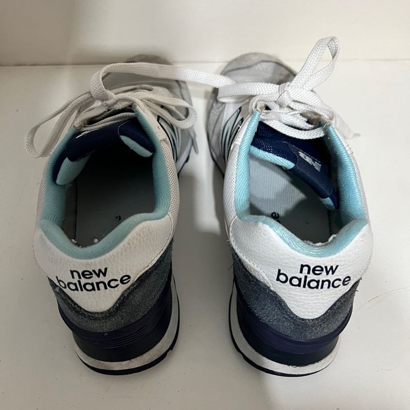 New balance best sale azul com branco