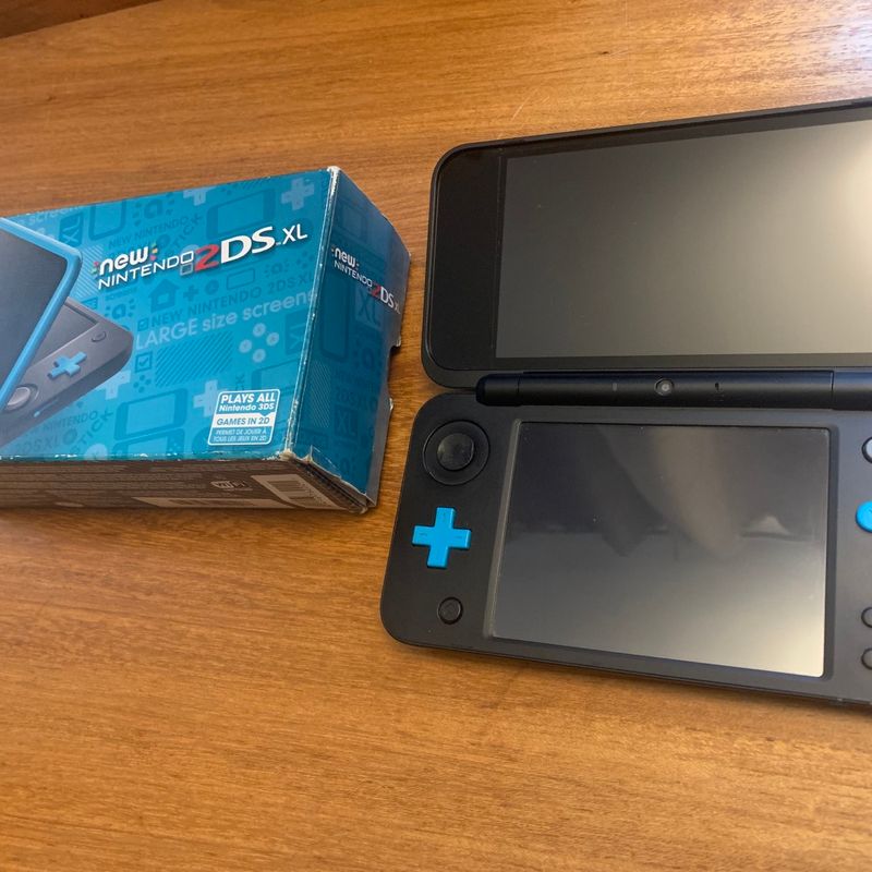 New Nintendo 2ds Xl Desbloqueado Preto e Azul turquesa Console de Videogame Nintendo Usado 93321348 enjoei