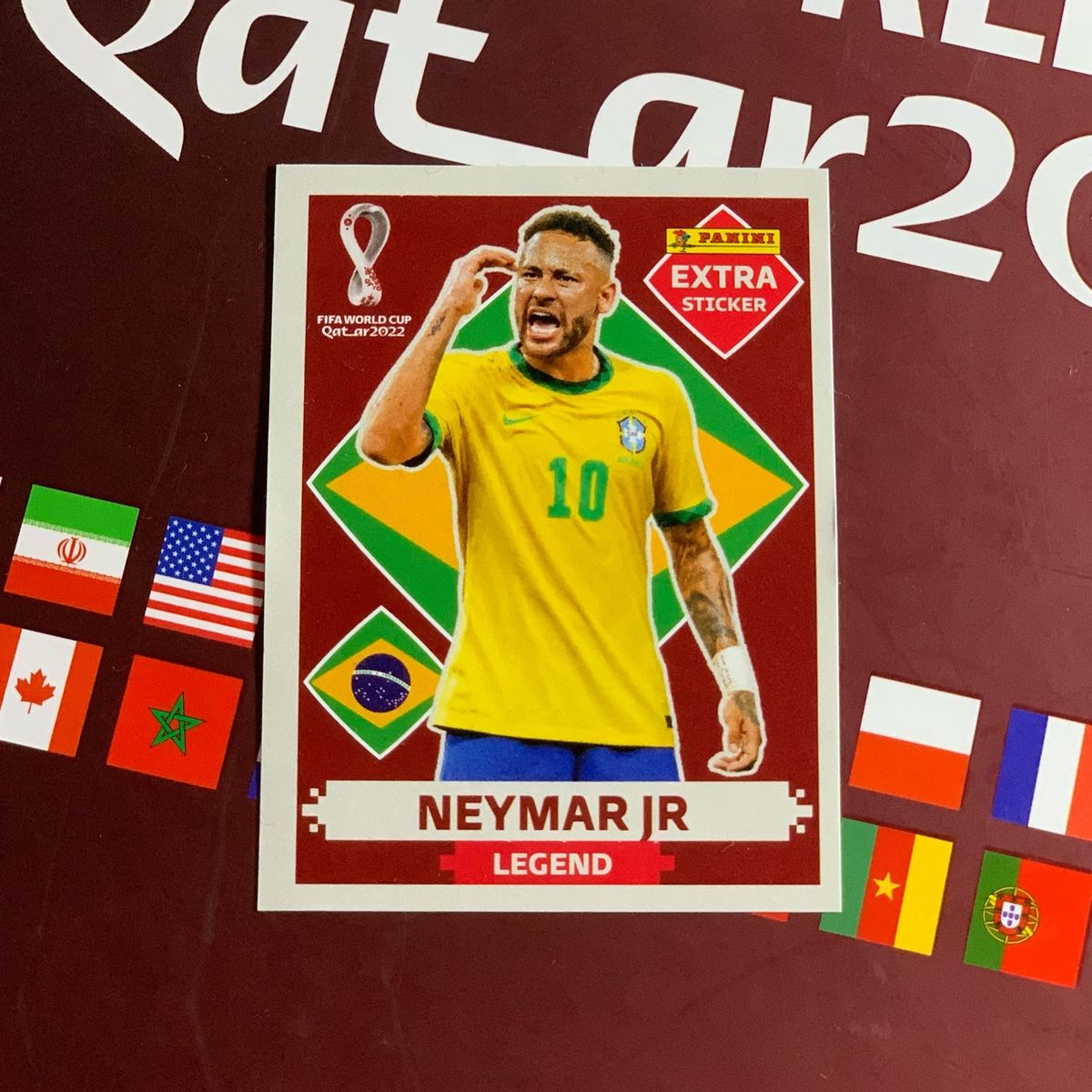 Figurinha Copa 2022 Legend Neymar Bordo Rara Oficial