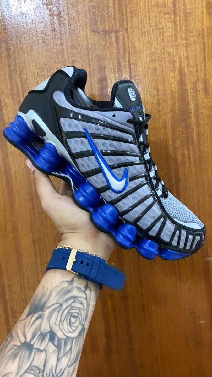 Nike 12 Molas Azul/cinza/laranja Promoção Liquidação Oferta | Tênis ...