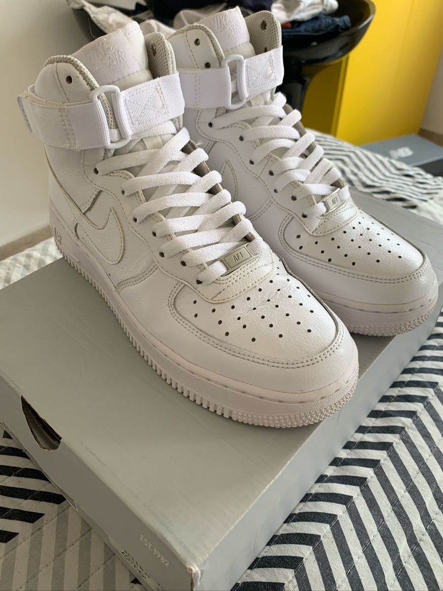 Nike Af1 Branco Cano Alto Tênis Masculino Nike Usado 39760987 Enjoei