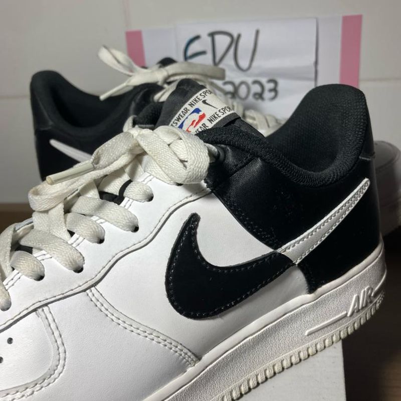 Air force 1 nba black hot sale and white