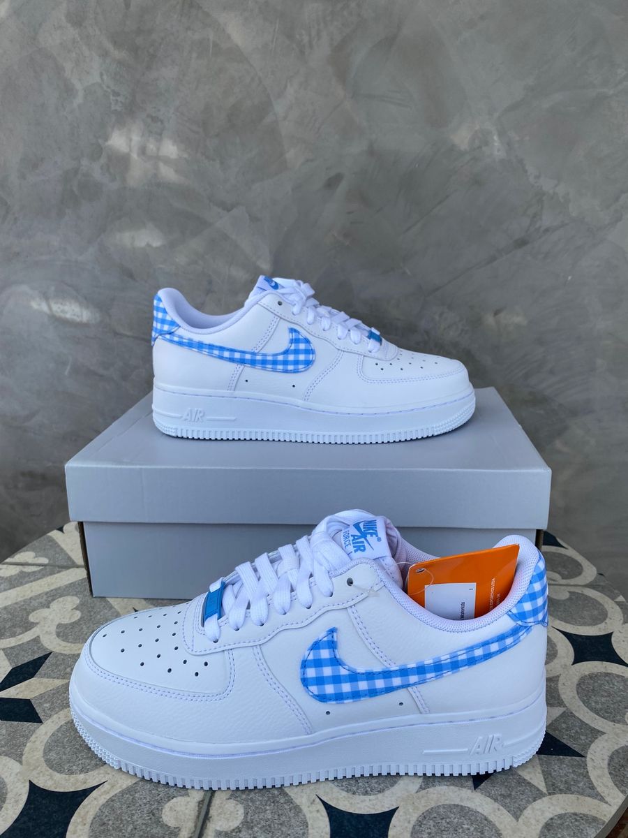 Gingham nike store air force ones