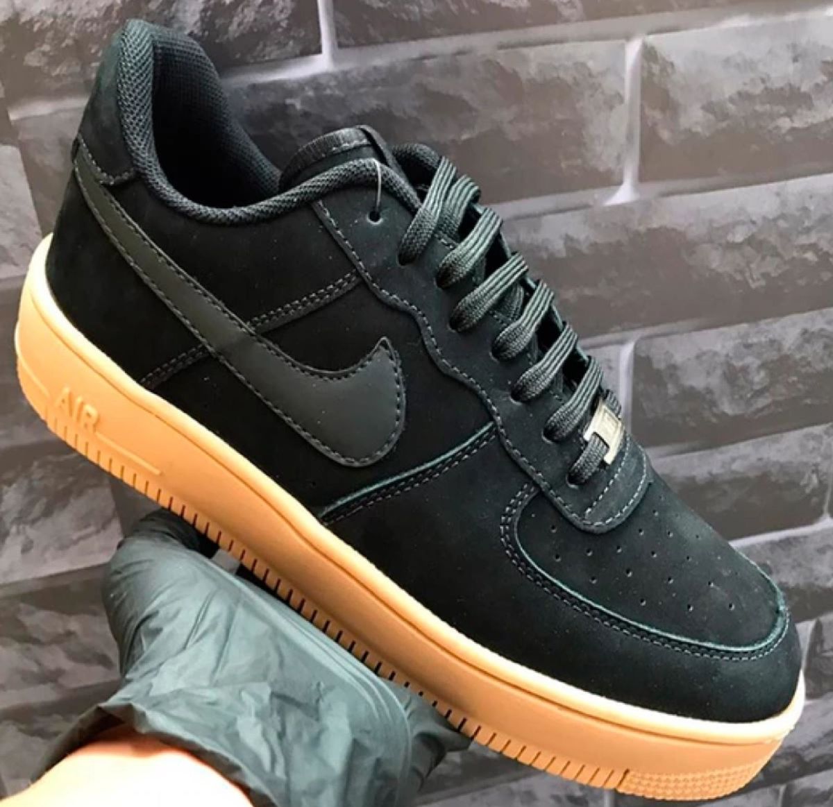 tênis nike air force 1 couro preto original