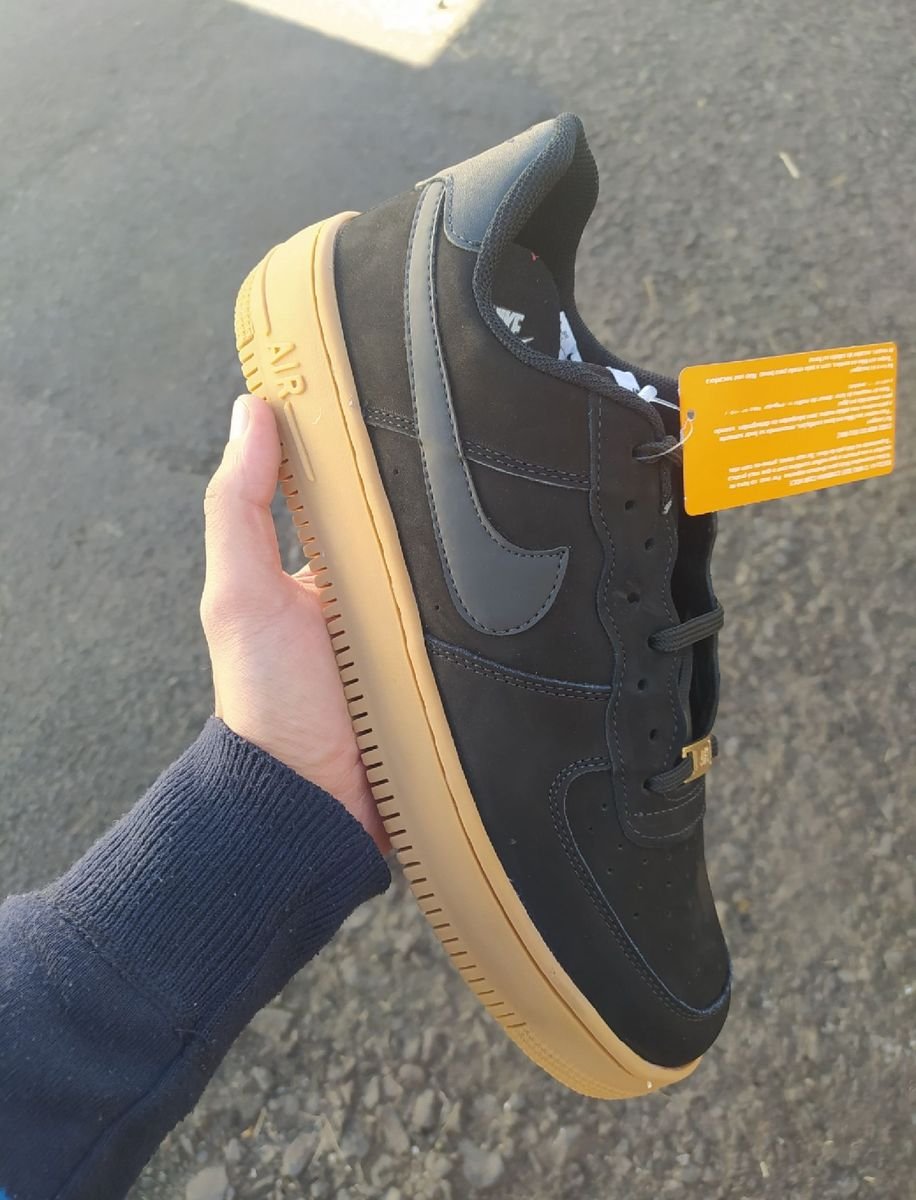 Nike Air Force Preto Sola Caramelo Promo O T Nis Masculino Nike Nunca Usado Enjoei