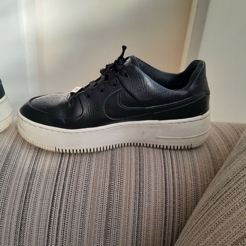 Nike Air Force Couro Preto Tênis Feminino Nike Usado 91988137