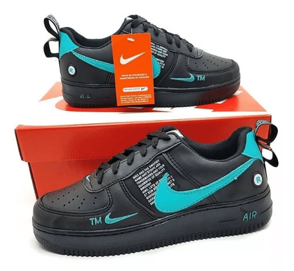 nike air force preto e verde