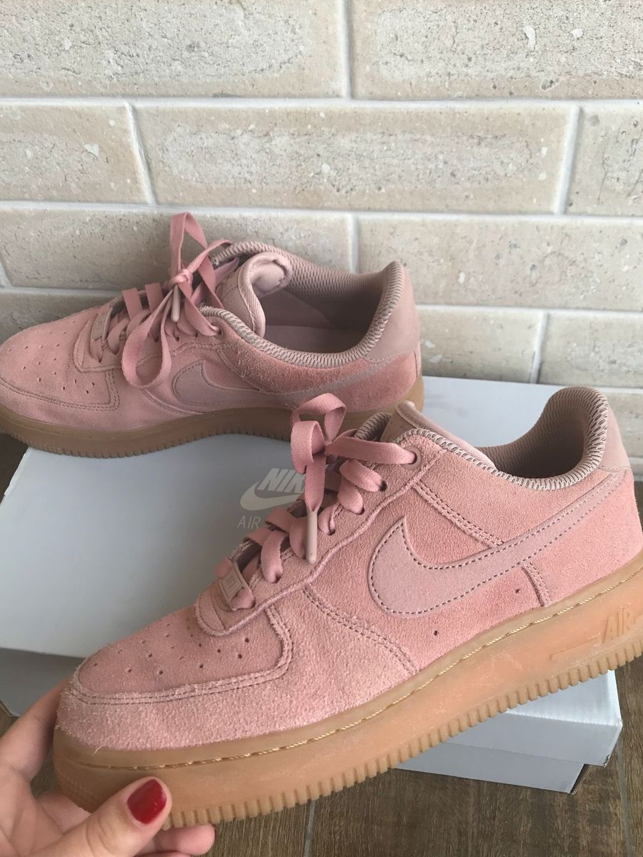 nike air force camurça rosa