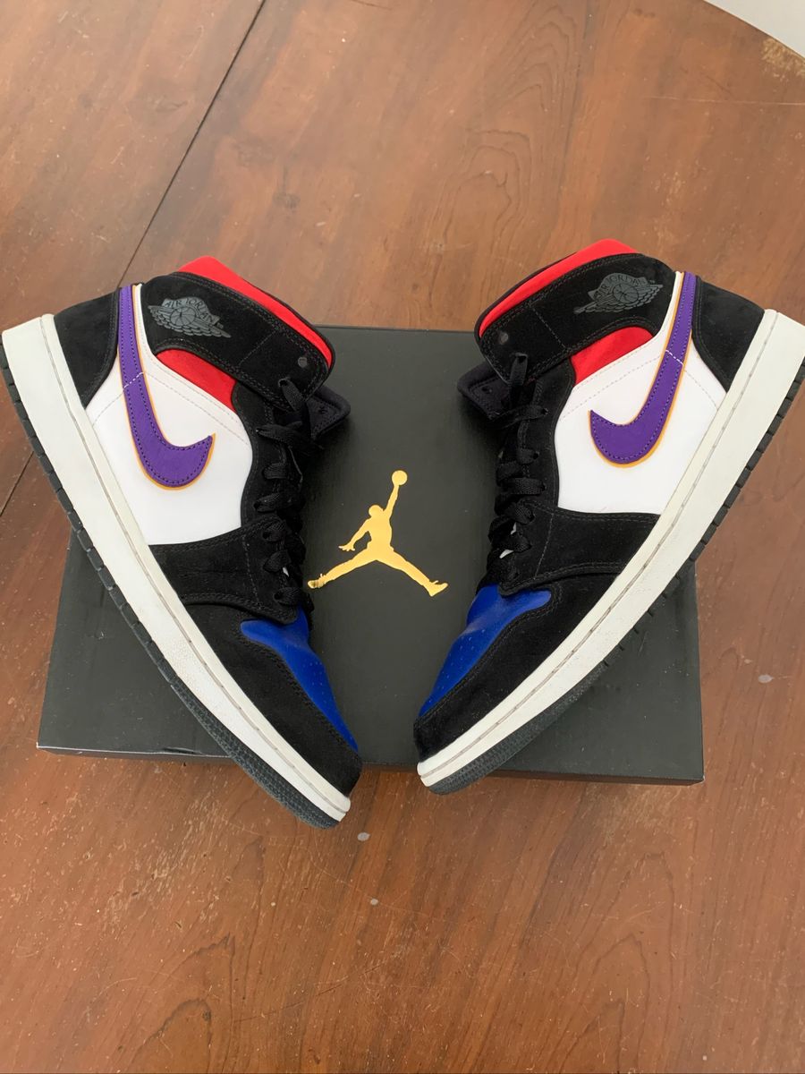 jordan 1 mid top 3 lakers