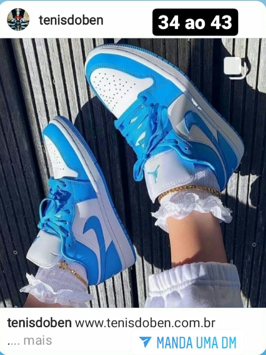 Nike Air Jordan o Azul Bebe 35 Airjordan Airmax Mola Shox Shok Puma Adidas Addidas Fila Oakley Tenis Feminino Nike Nunca Usado Enjoei