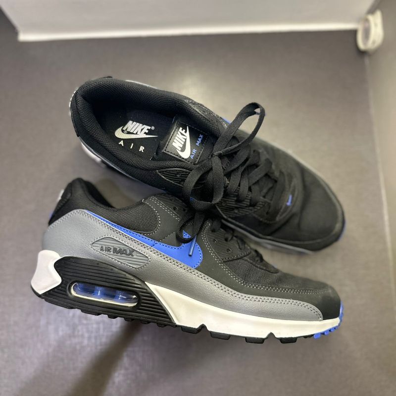 Nike Air Max 90 Preto/Azul/Cinza, Tênis Masculino Nike Usado 93497299