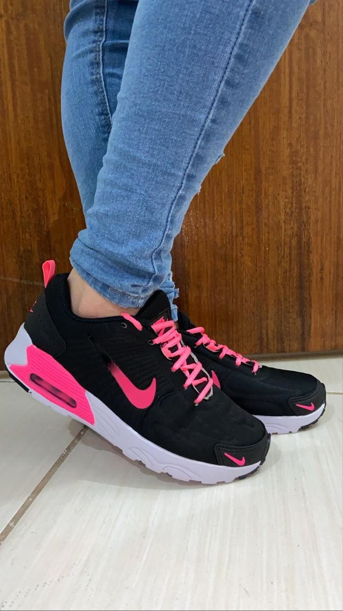 Nike air max 90 preto sale e rosa