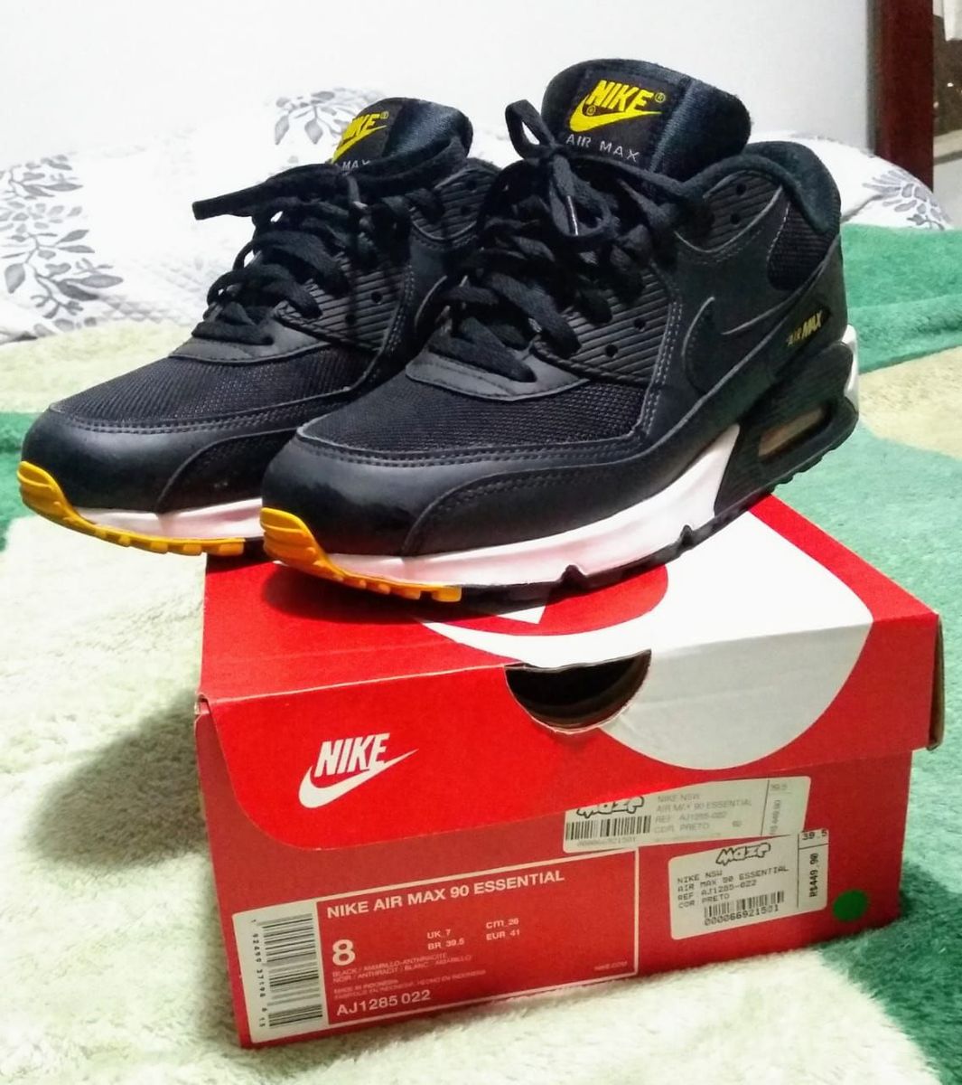 air max 90 preto com amarelo