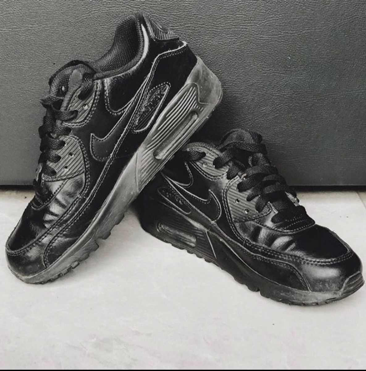 air max 90 de couro preto