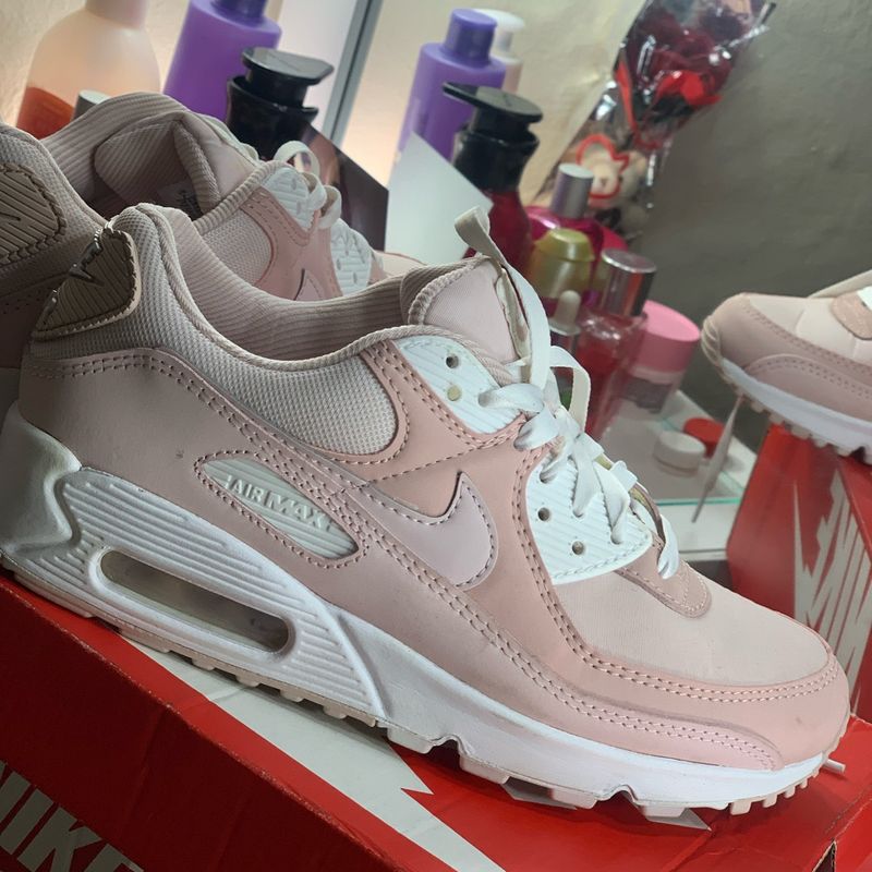 Nike Air Max 90 Rosa e Branco Tenis Feminino Nike Nunca Usado 97637055 enjoei