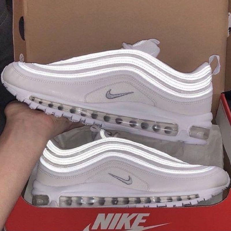 Air Max 97 Branco Tenis Nike Refletivo Feminino Air Max 97 Cinza E
