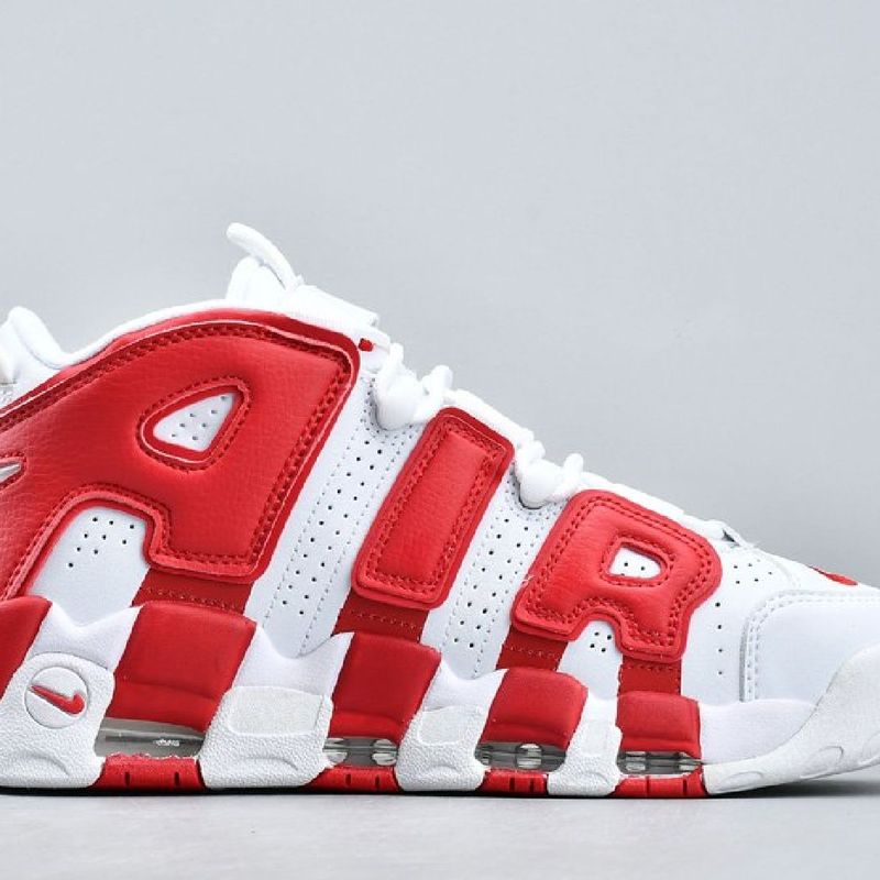 Nike air more uptempo white store gym red