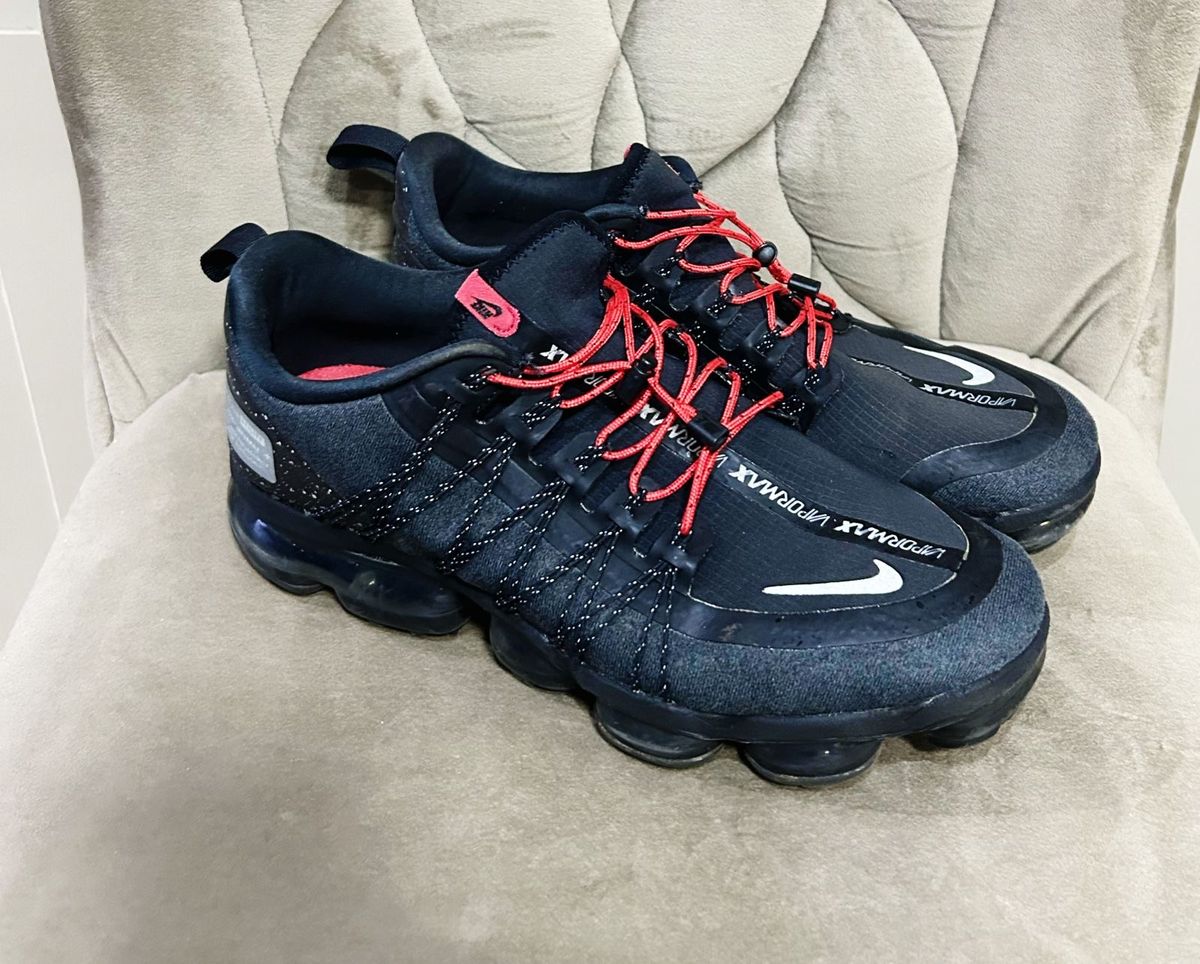 Air Vapormax Run Utility Black All Black Vapormax With Red 