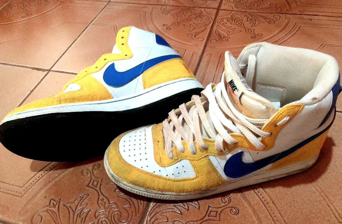 nike cano alto azul