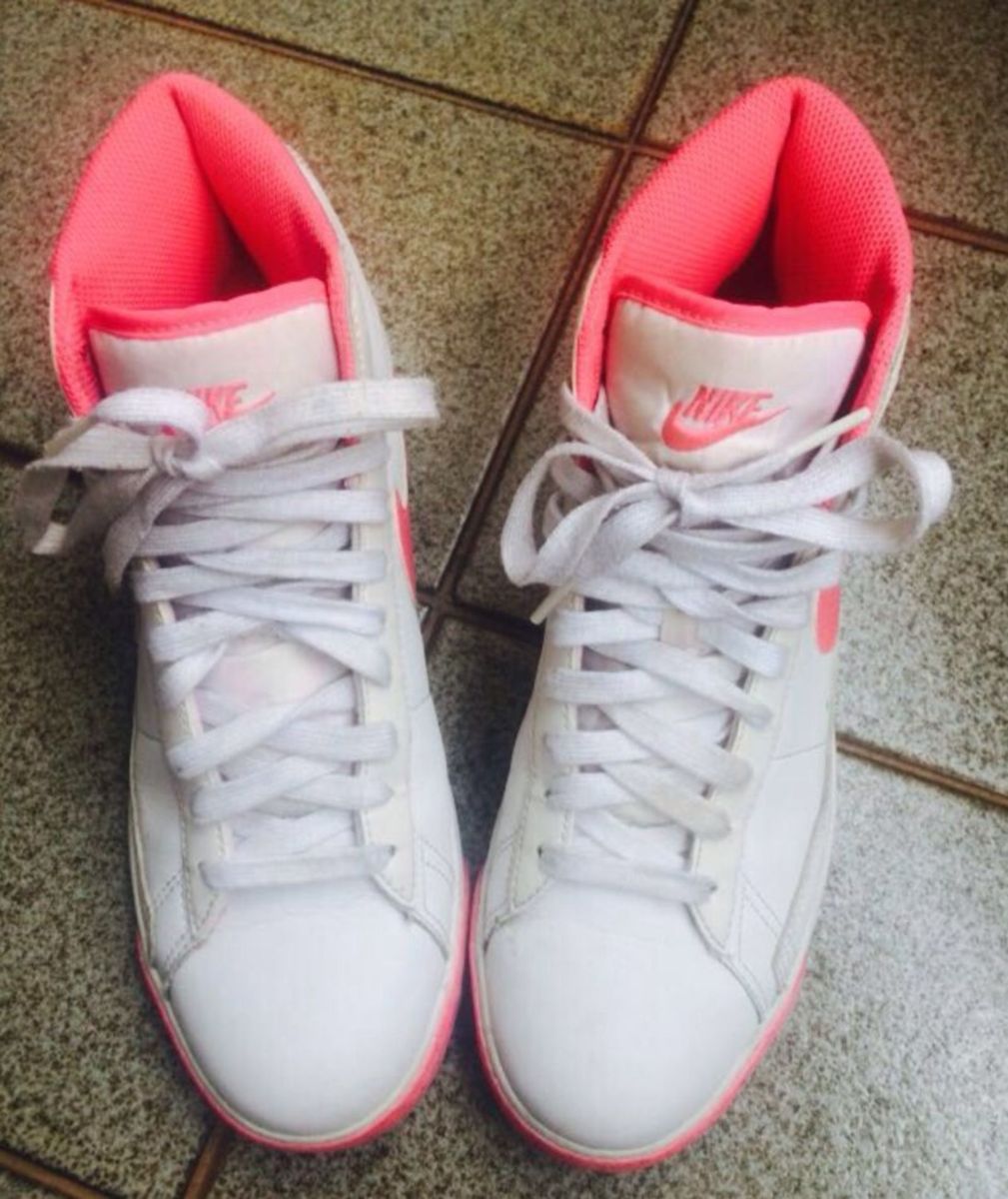 nike cano alto rosa