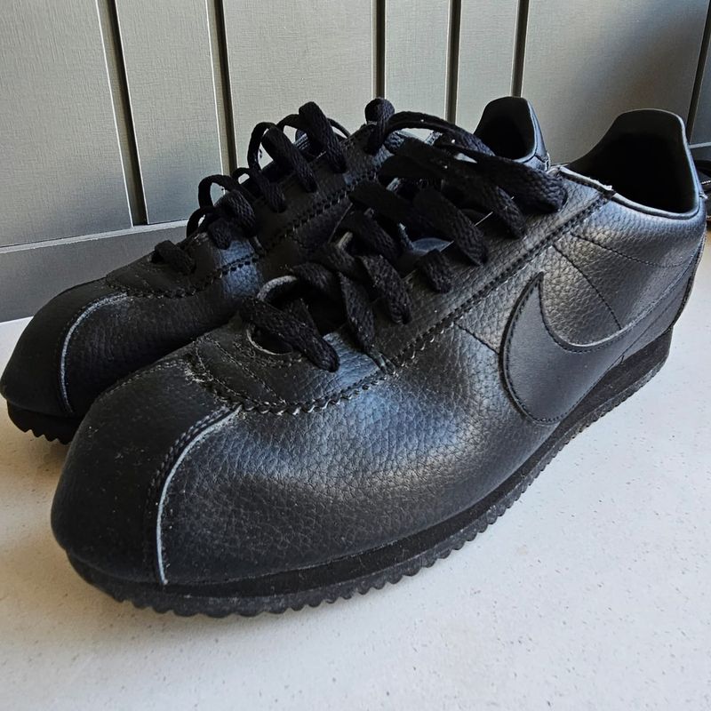 Nike best sale cortez couro