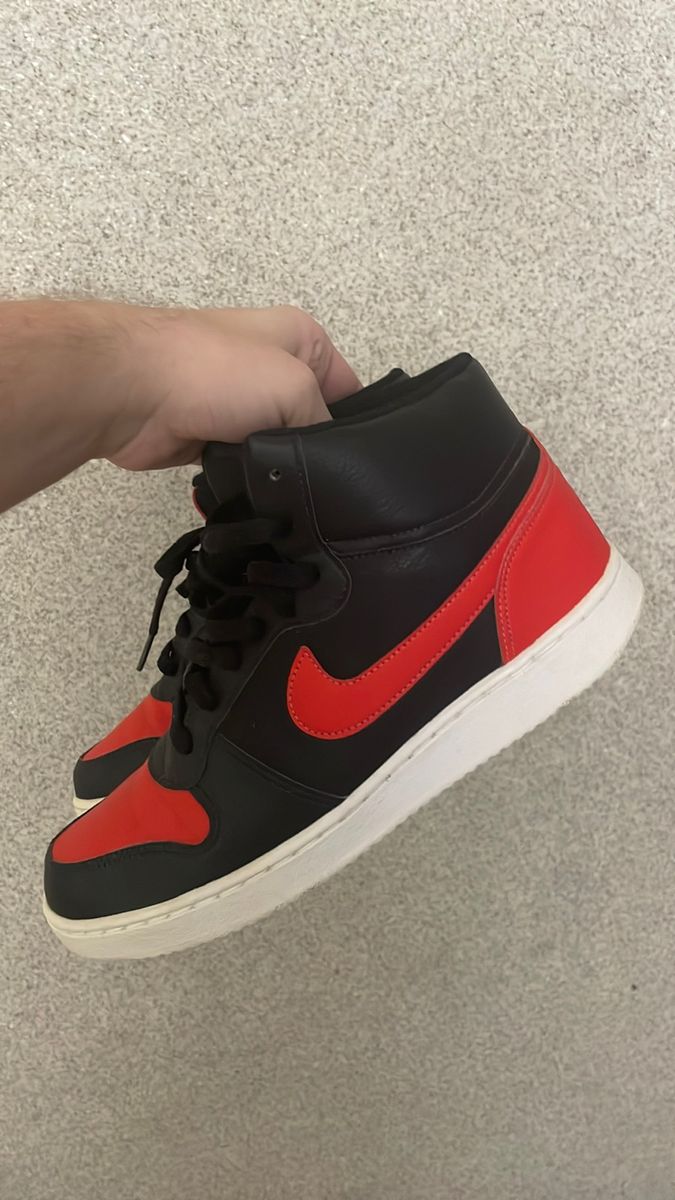 Nike ebernon mid black red deals