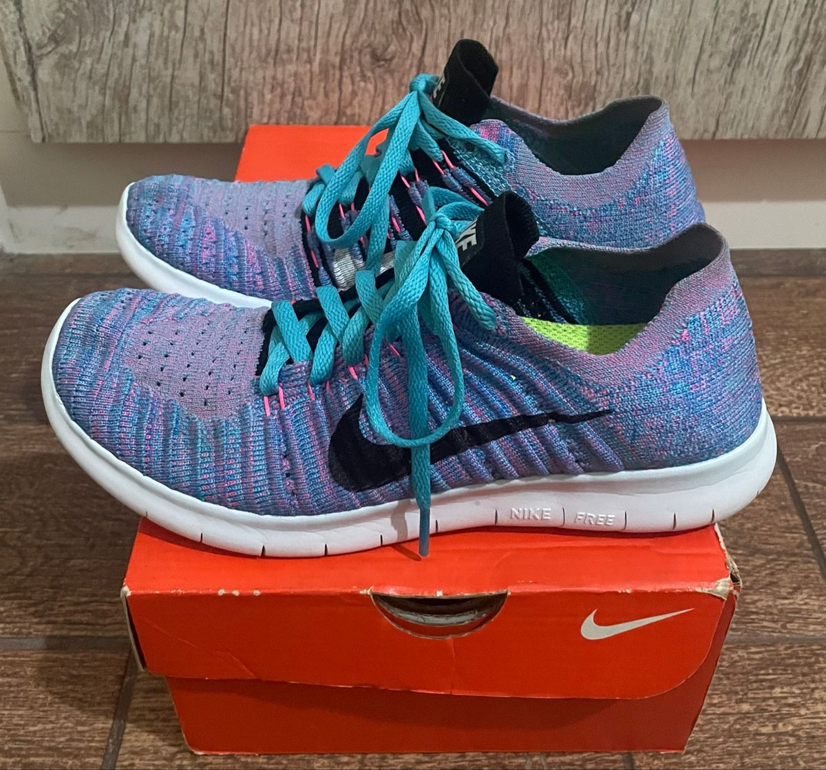 Shops nike free rn flyknit azul